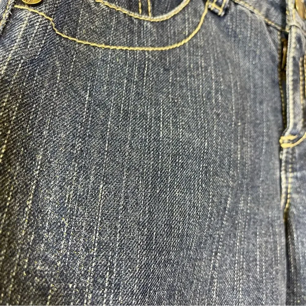 Hannah Montana, Gold Thread Boot Cut Jeans. Size 10. Glitzy Back Pockets.